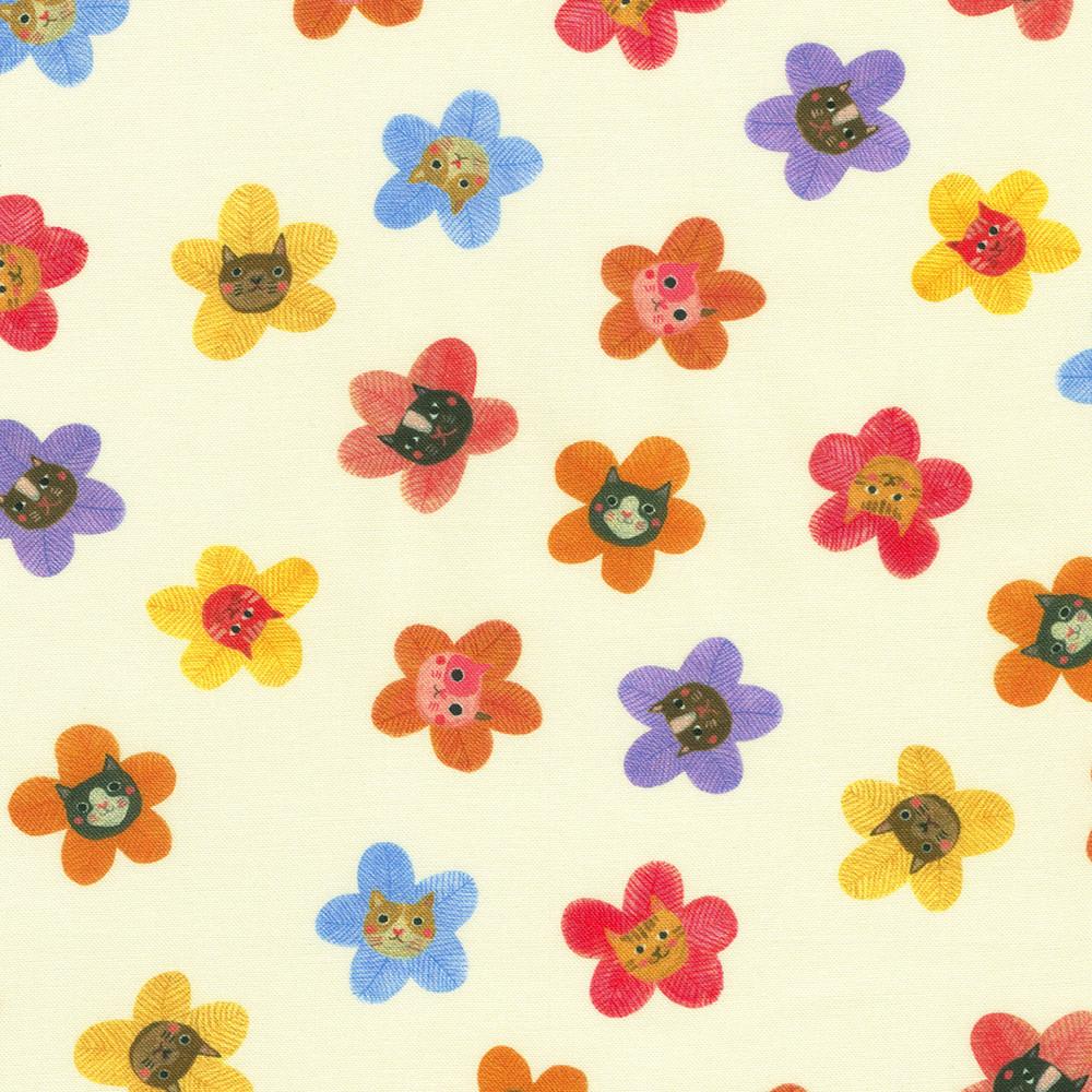 robert kaufman fabrics ANAD-23288-84 CREAM by Subhashini Narayanan from Whisker Wonderland