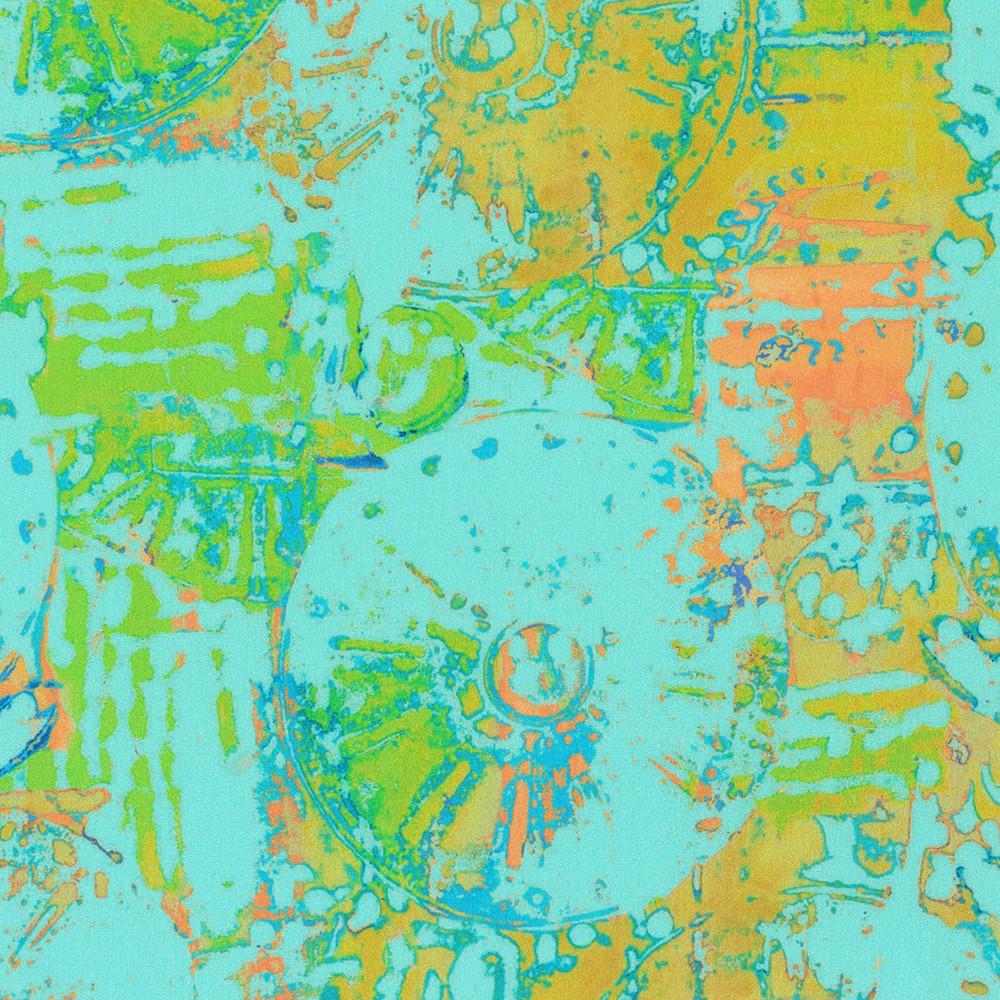 robert kaufman fabrics ANJD-22861-70 AQUA by Leslie Tucker Jenison from Wishwell: Industrial Imprints