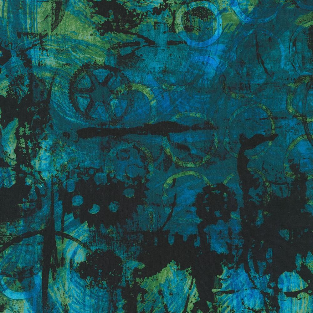 robert kaufman fabrics ANJD-22862-59 OCEAN by Leslie Tucker Jenison from Wishwell: Industrial Imprints