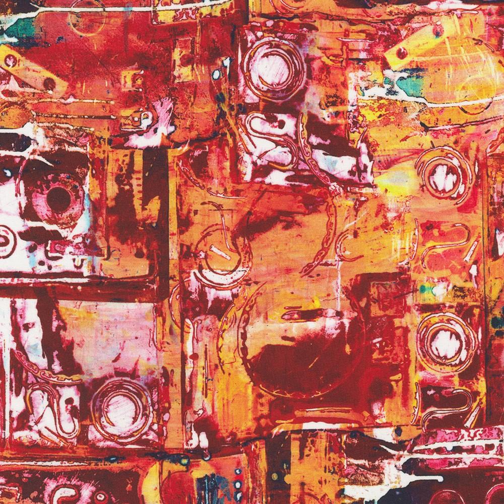 robert kaufman fabrics ANJD-22864-281 POMEGRANATE by Leslie Tucker Jenison from Wishwell: Industrial Imprints