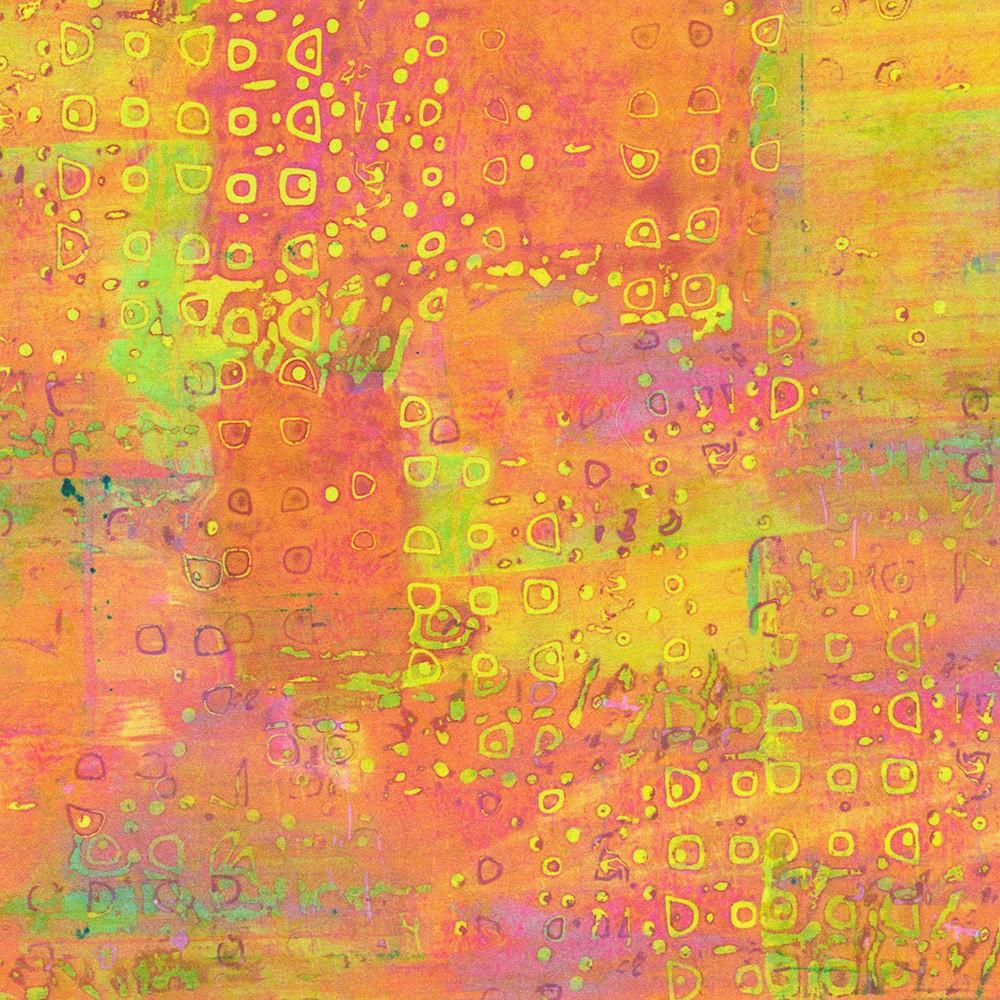 Robert Kaufman Fabrics ANJD-22868-145 PAPAYA By Leslie Tucker Jenison From Wishwell: Industrial Imprints