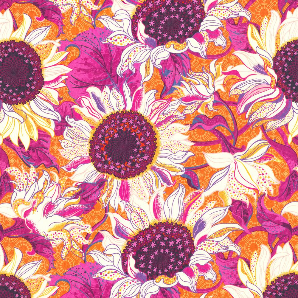 robert kaufman fabrics APWD-23246-8 ORANGE by Lola & Bek from Sunflower Sonata