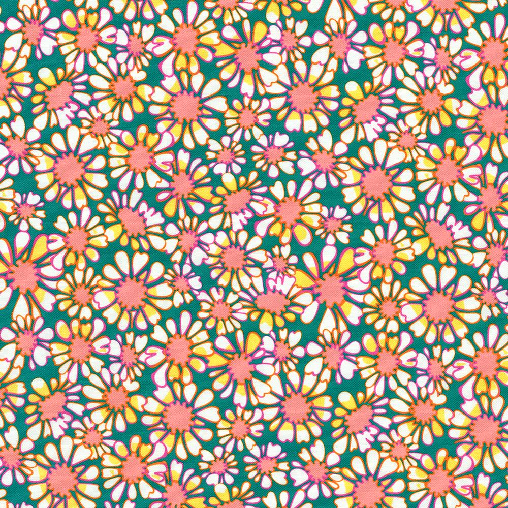 robert kaufman fabrics APWD-23248-1 WHITE by Lola & Bek from Sunflower Sonata