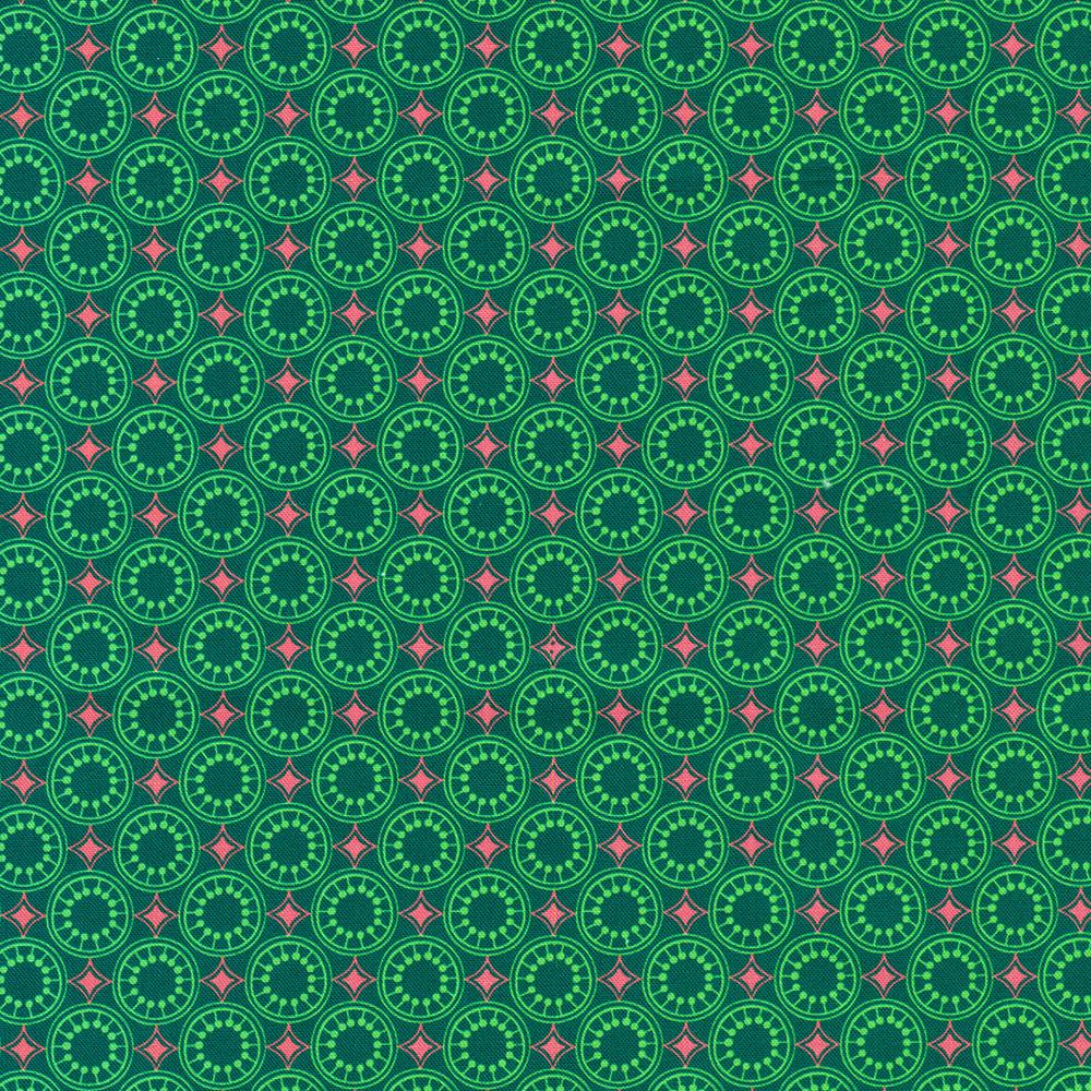 robert kaufman fabrics APWD-23251-213 TEAL by Lola & Bek from Sunflower Sonata