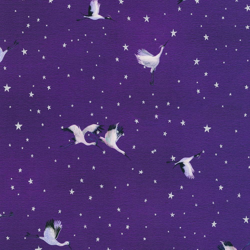 robert kaufman fabrics AQODM-22924-460 MIDNIGHT PURPLE by Sanja Rescek from Silver Lake