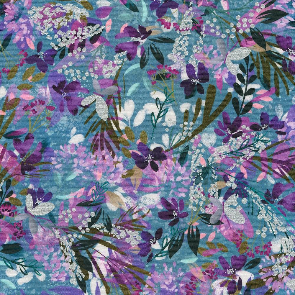 robert kaufman fabrics AQODM-22926-68 DUSTY BLUE by Sanja Rescek from Silver Lake