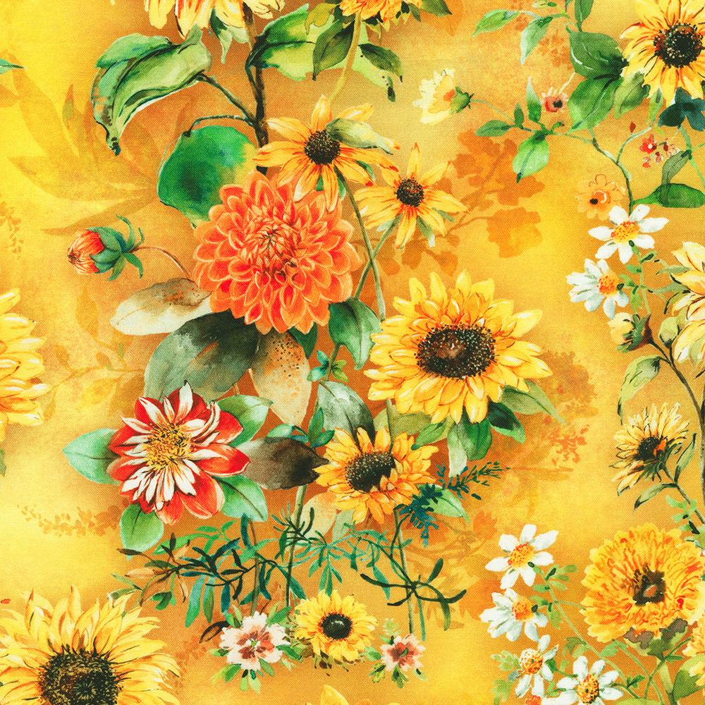 robert kaufman fabrics AVMD-23115-133 GOLD by Lauren Wan from Sunlit Garden