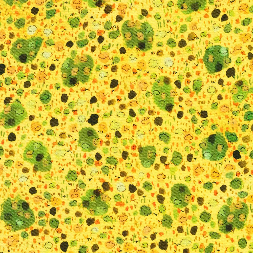robert kaufman fabrics AVMD-23120-135 MUSTARD by Lauren Wan from Sunlit Garden
