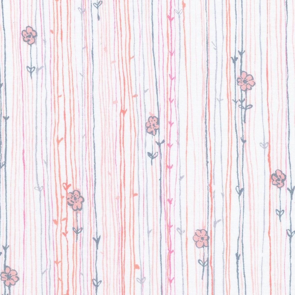 robert kaufman fabrics AVMD-23307-1 WHITE by Lauren Wan from Ruby Rose