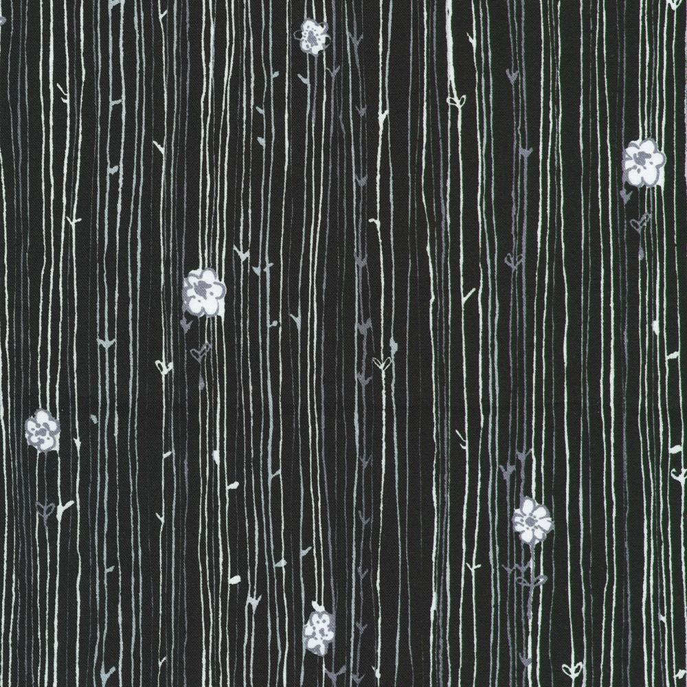 robert kaufman fabrics AVMD-23307-2 BLACK by Lauren Wan from Ruby Rose