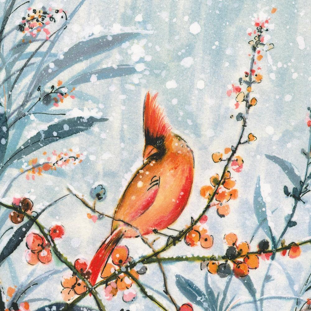robert kaufman fabrics AVMD-23860-277 WINTER by Lauren Wan from Festive Delight