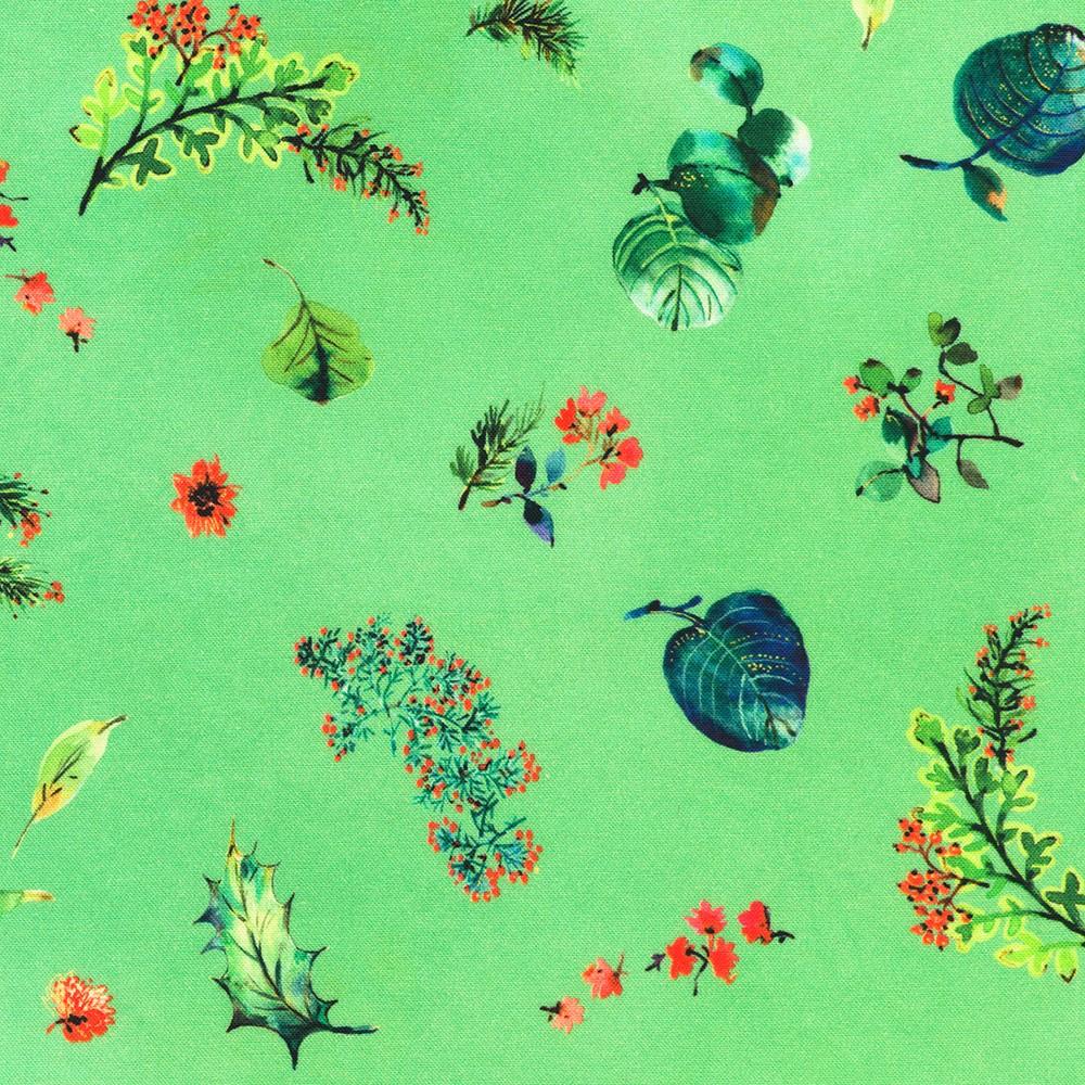 robert kaufman fabrics AVMD-23866-43 LEAF by Lauren Wan from Festive Delight