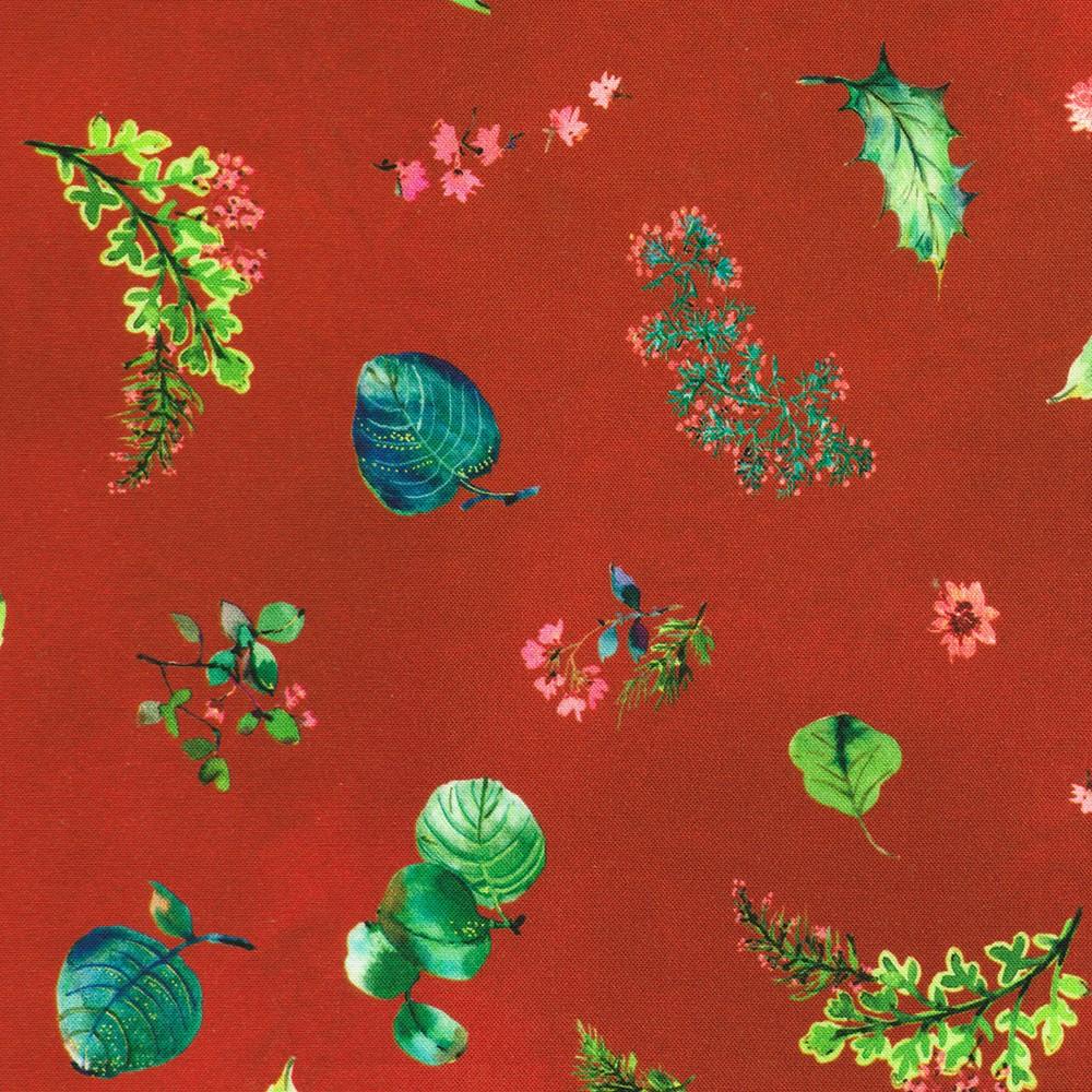 robert kaufman fabrics AVMD-23866-91 CRIMSON by Lauren Wan from Festive Delight