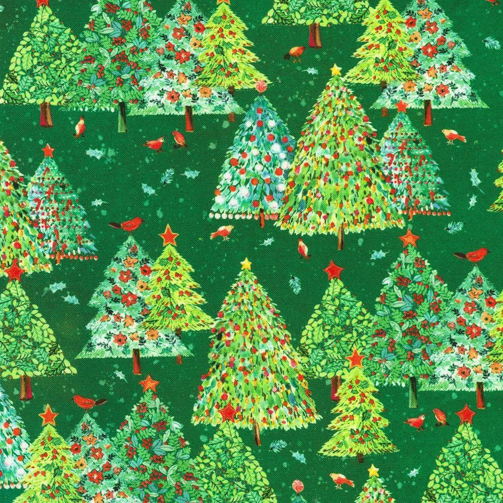 robert kaufman fabrics AVMD-23867-274 PINE by Lauren Wan from Festive Delight