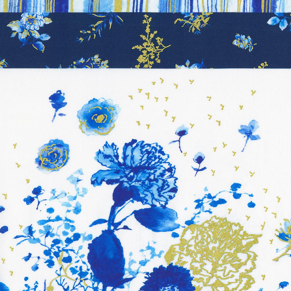 robert kaufman fabrics AVMDM-23212-75 DELFT by Lauren Wan from Cobalt Bliss
