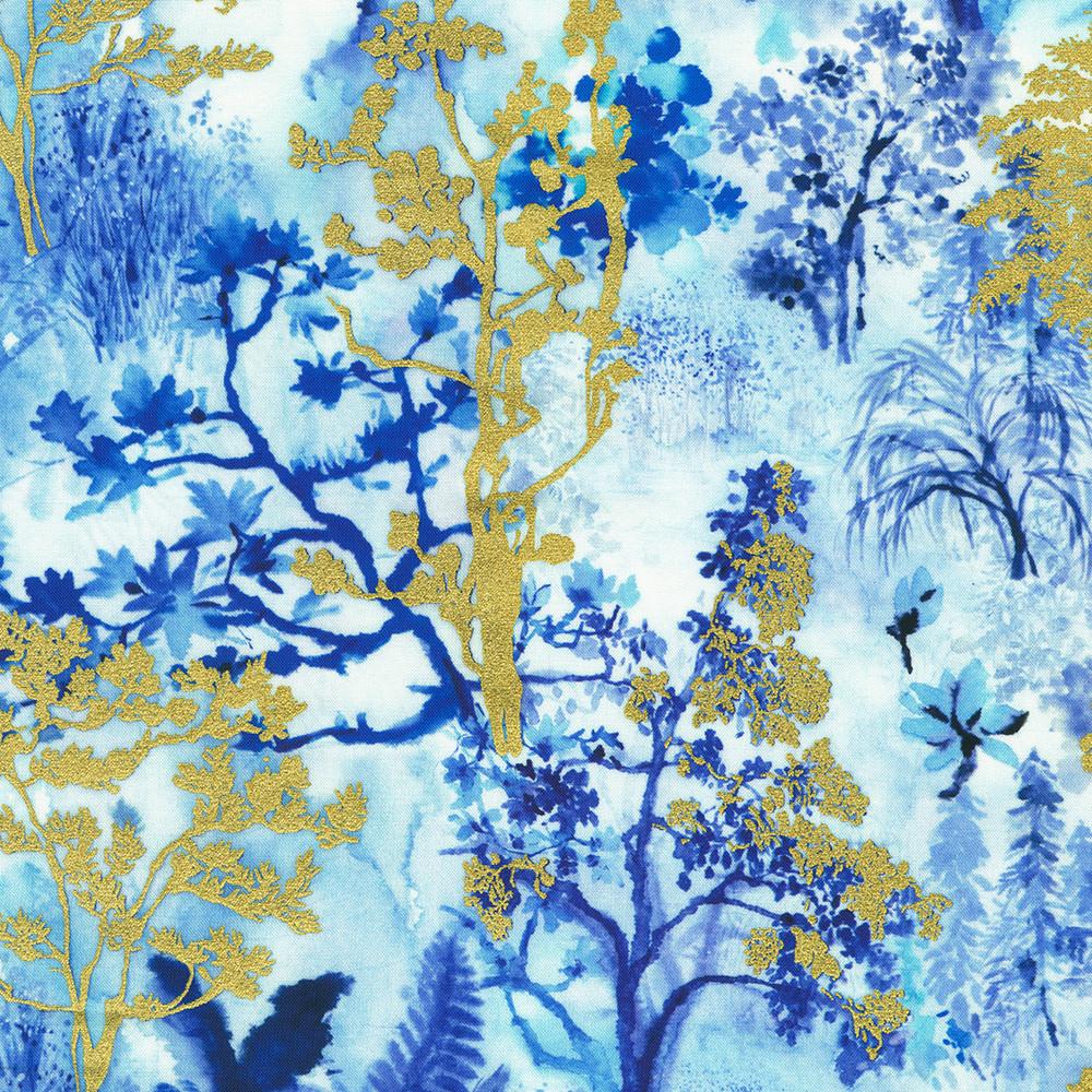 robert kaufman fabrics AVMDM-23213-63 SKY by Lauren Wan from Cobalt Bliss