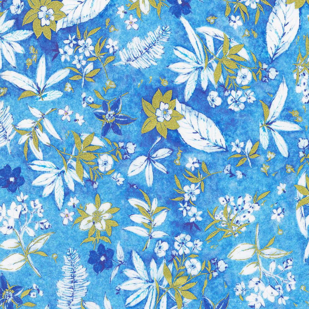 robert kaufman fabrics AVMDM-23217-243 CERULEAN by Lauren Wan from Cobalt Bliss