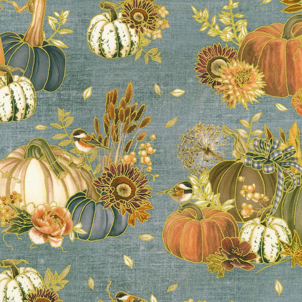 Robert Kaufman Fabrics AWHDM-23915-68 DUSTY BLUE By Lynnea Washburn From Hello Fall