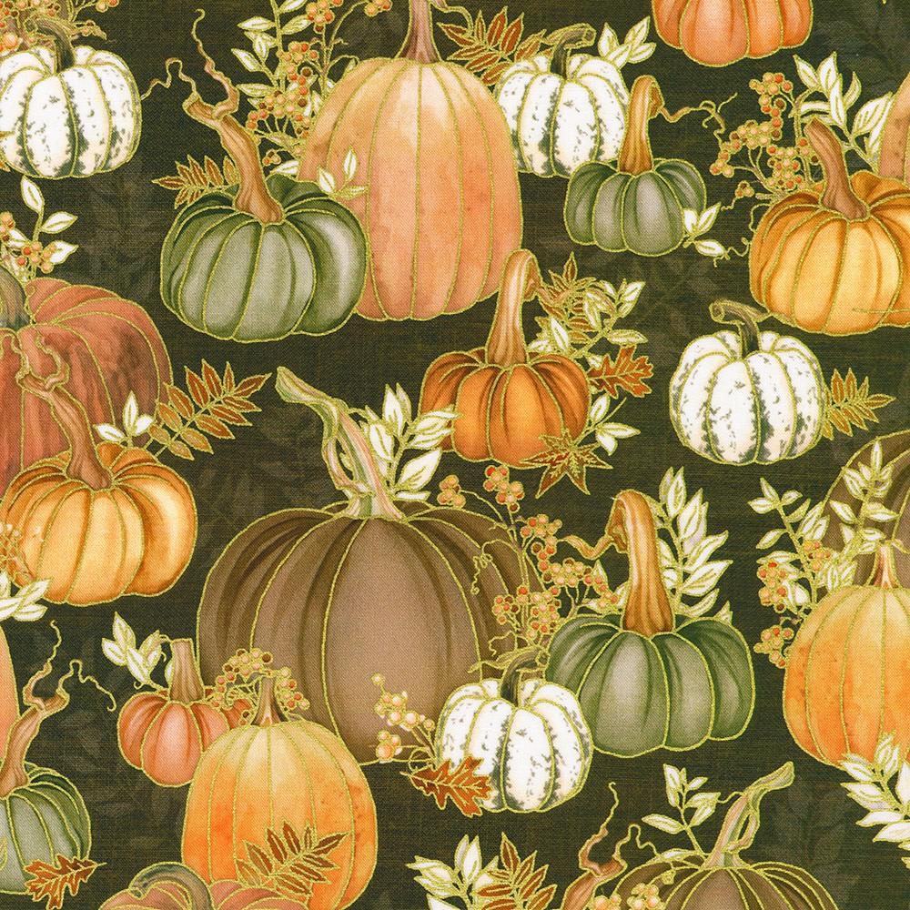 robert kaufman fabrics AWHDM-23916-342 CHESTNUT by Lynnea Washburn from Hello Fall