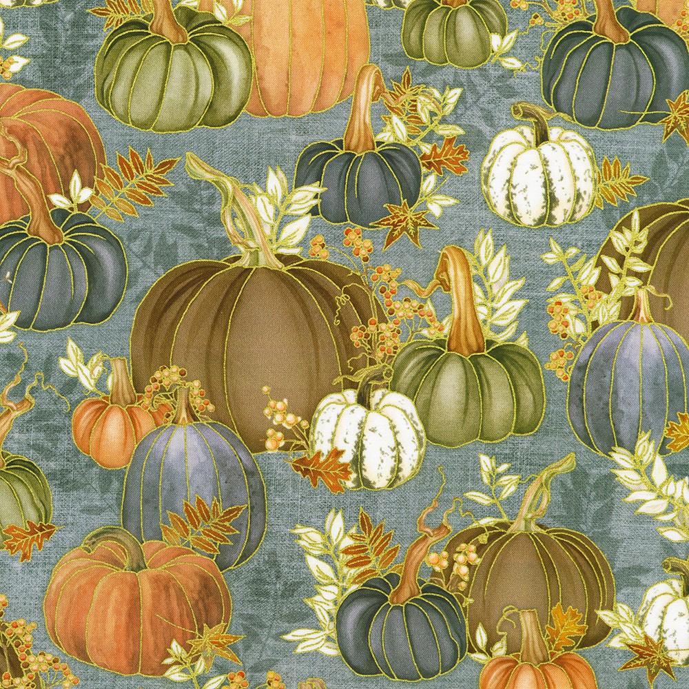 Robert Kaufman Fabrics AWHDM-23916-68 DUSTY BLUE By Lynnea Washburn From Hello Fall
