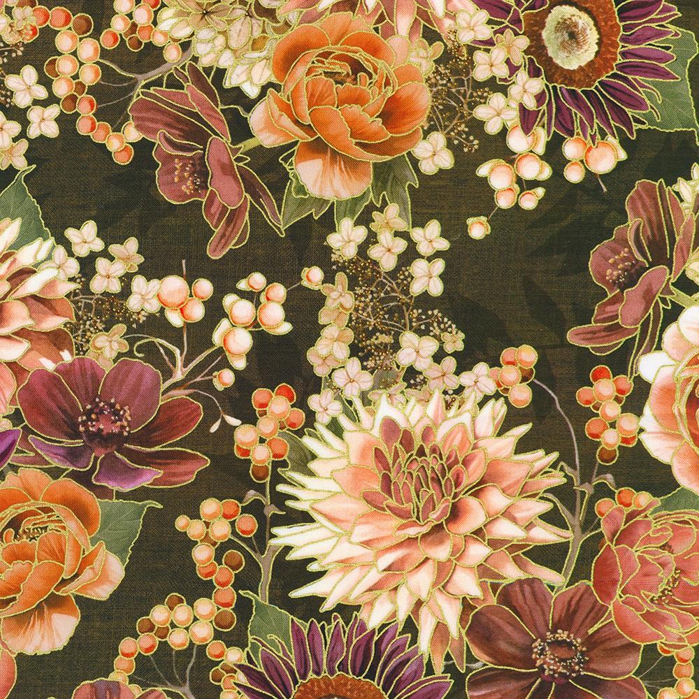 robert kaufman fabrics AWHDM-23917-342 CHESTNUT by Lynnea Washburn from Hello Fall