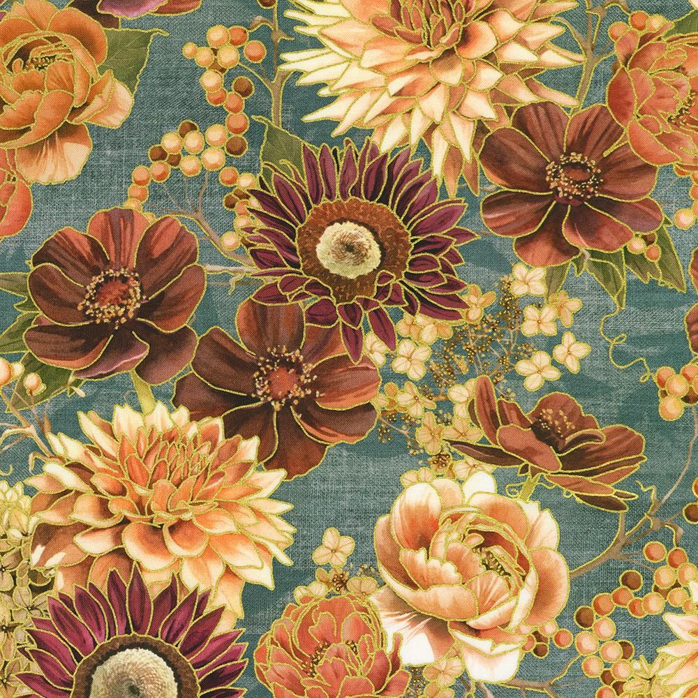 Robert Kaufman Fabrics AWHDM-23917-68 DUSTY BLUE By Lynnea Washburn From Hello Fall