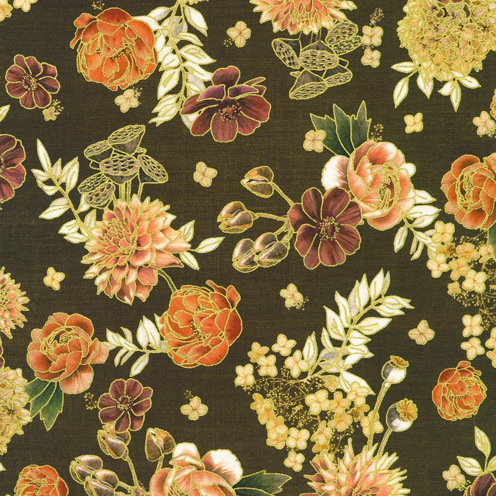 robert kaufman fabrics AWHDM-23918-342 CHESTNUT by Lynnea Washburn from Hello Fall