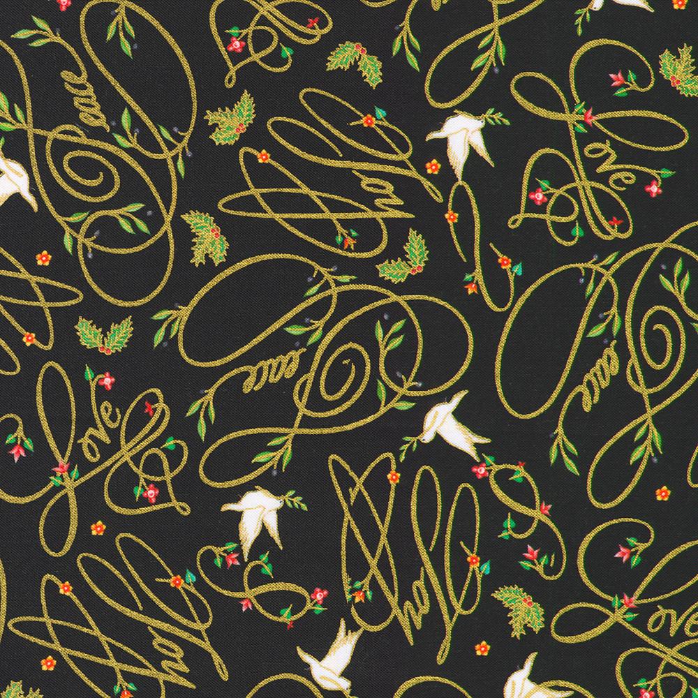 Robert Kaufman Fabrics AXUDM-23094-2 BLACK By Parvaneh Holloway From Parvaneh's Jeweled Christmas