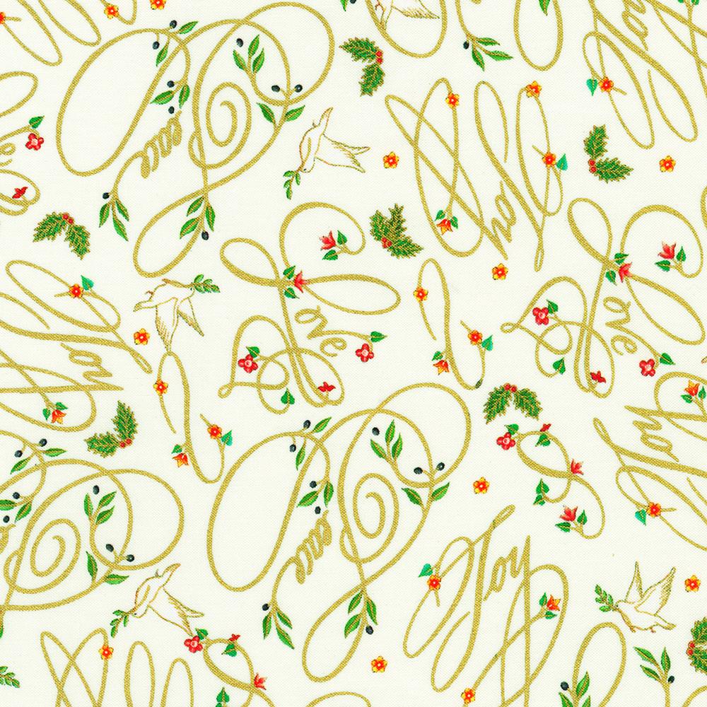 robert kaufman fabrics AXUDM-23094-85 VANILLA by Parvaneh Holloway from Parvaneh's Jeweled Christmas