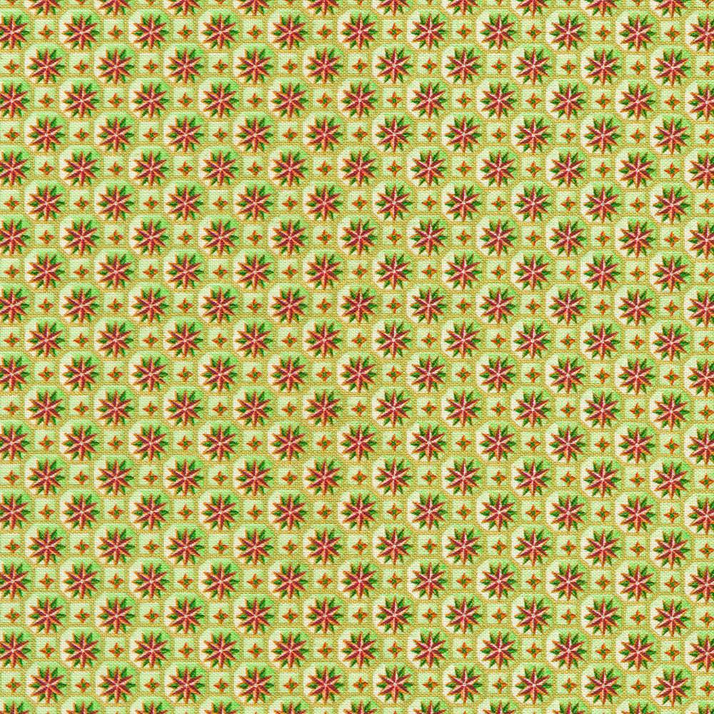 robert kaufman fabrics AXUDM-23095-52 PISTACHIO by Parvaneh Holloway from Parvaneh's Jeweled Christmas