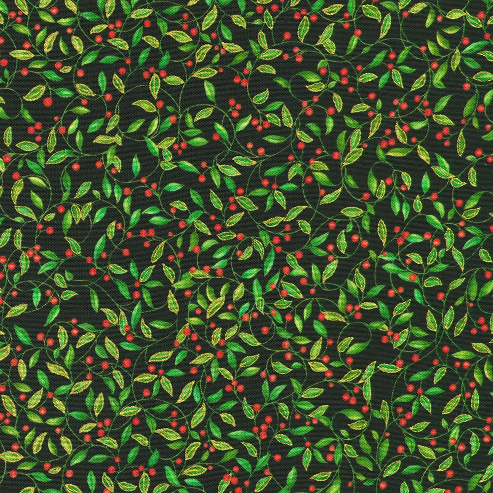 robert kaufman fabrics AXUDM-23096-2 BLACK by Parvaneh Holloway from Parvaneh's Jeweled Christmas