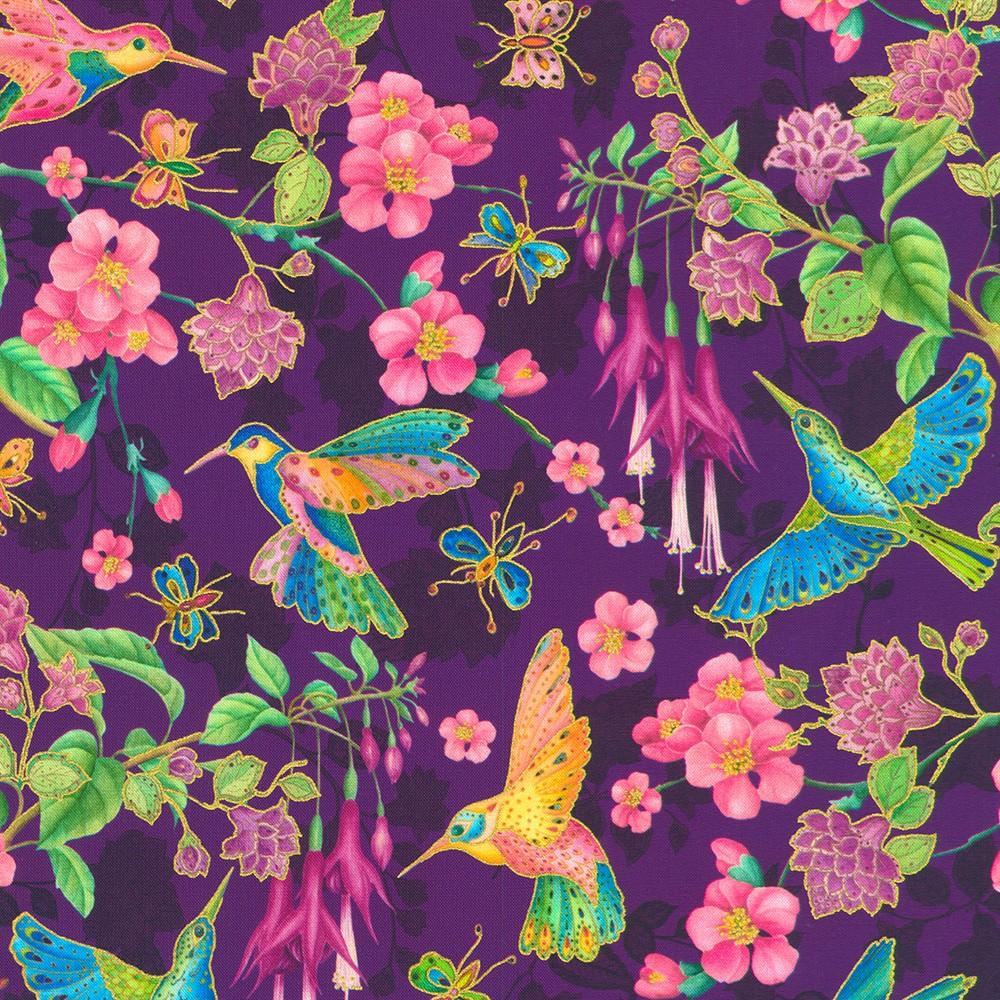 robert kaufman fabrics AXUDM-23377-287 SWEET by Parvaneh Holloway from Parvaneh's Hummingbirds