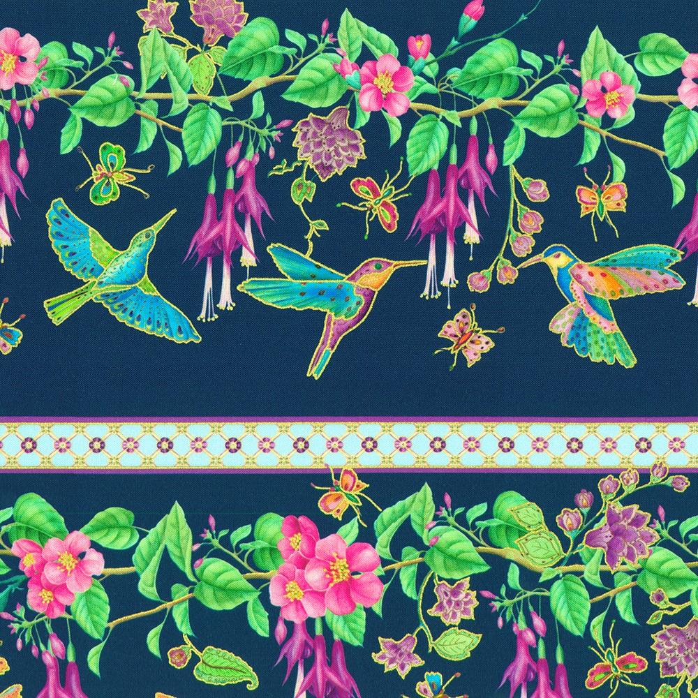 robert kaufman fabrics AXUDM-23378-231 NIGHTFALL by Parvaneh Holloway from Parvaneh's Hummingbirds