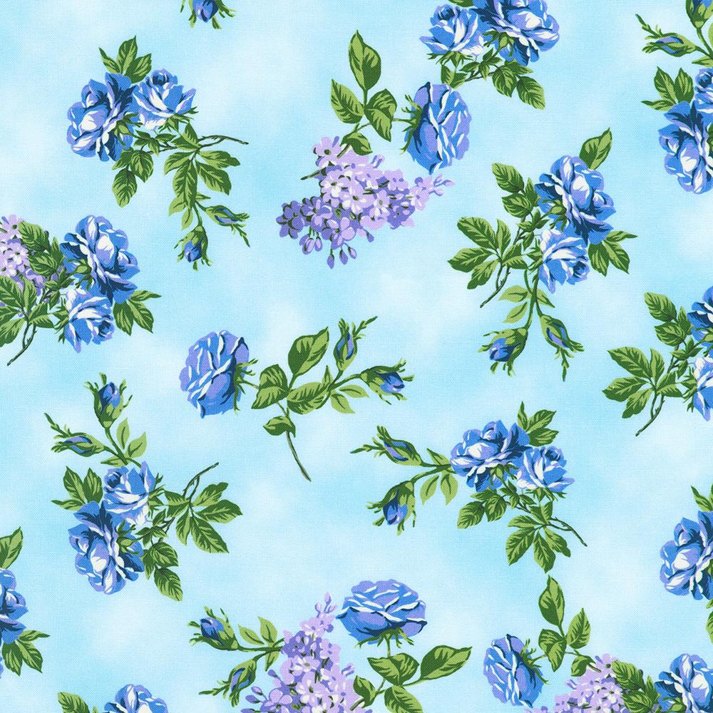 robert kaufman fabrics FLHD-22991-63 SKY from Hydrangea Grace