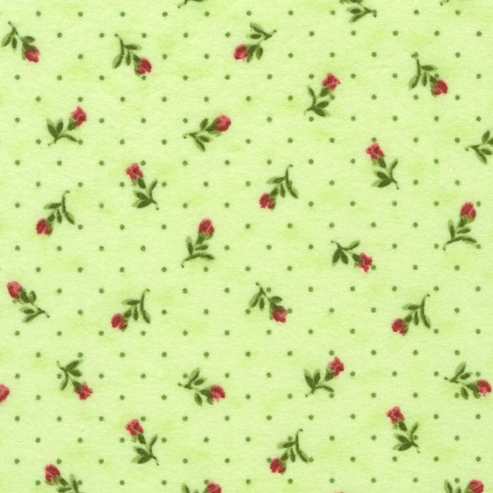robert kaufman fabrics FLHF-21369-474 HONEYDEW from Bouquet of Roses Flannel