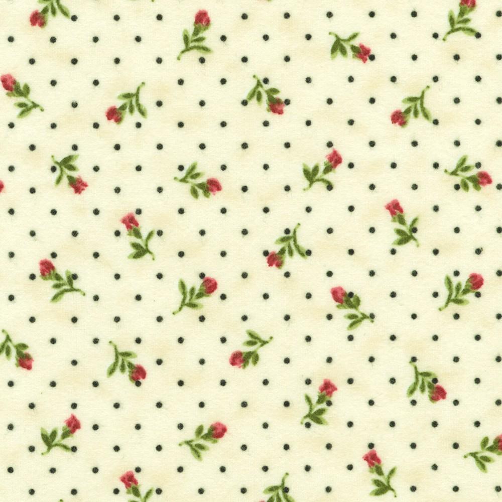 robert kaufman fabrics FLHF-21369-84 CREAM from Bouquet of Roses Flannel