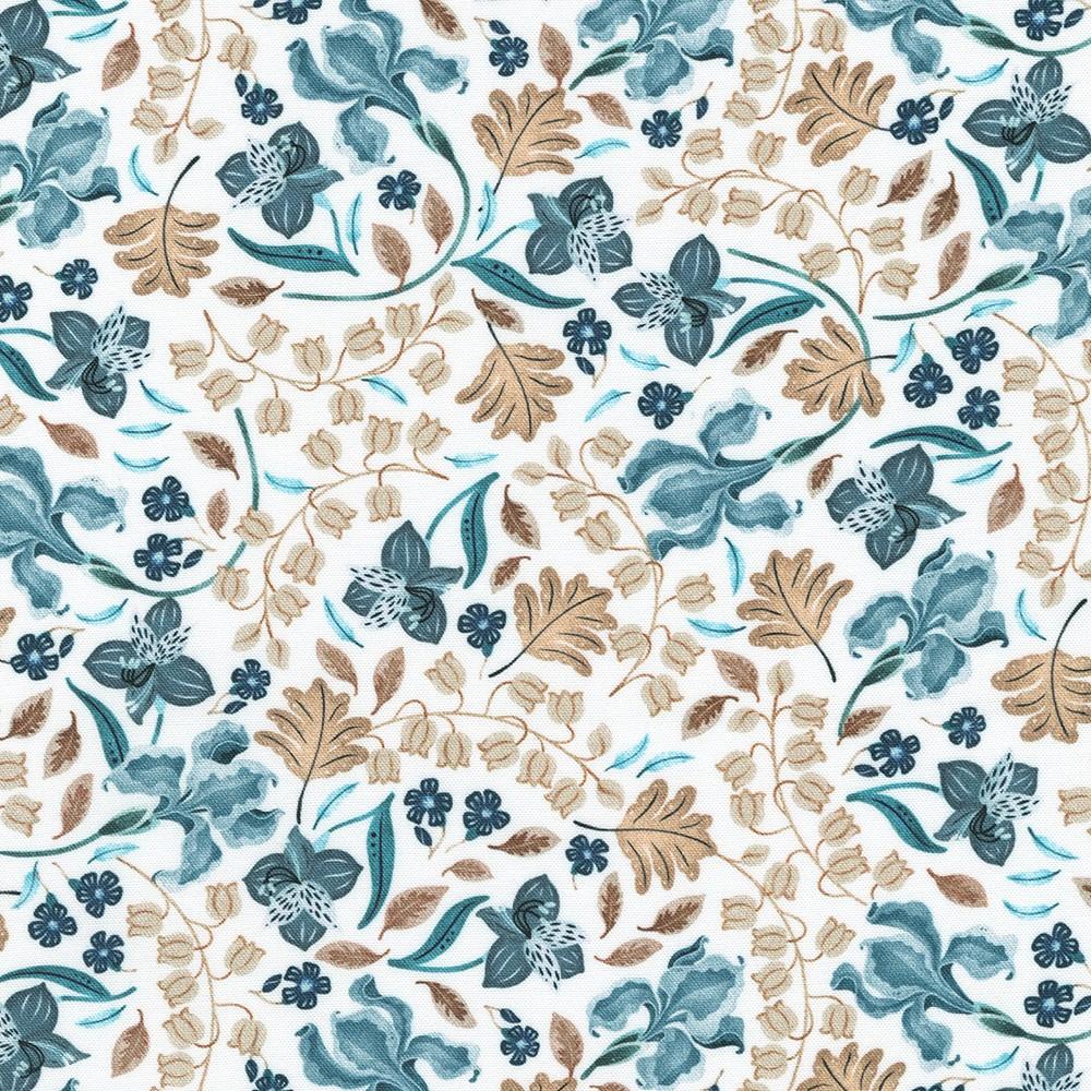 robert kaufman fabrics RCMD-22748-1 WHITE by Catherine Marion from Feathers and Flora