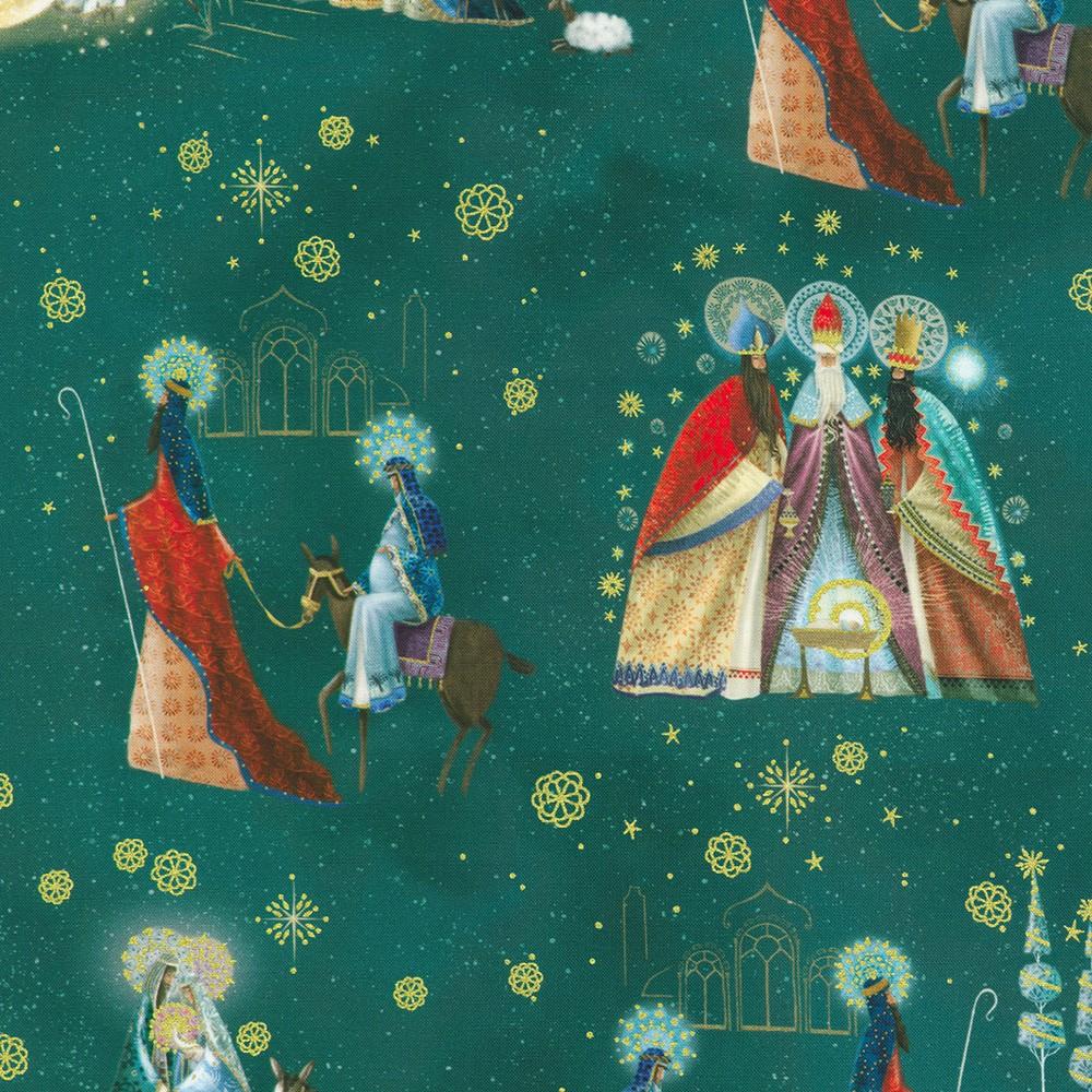 Robert Kaufman Fabrics RRMDM-23728-213 TEAL By Reuben McHugh From Star Of Wonder