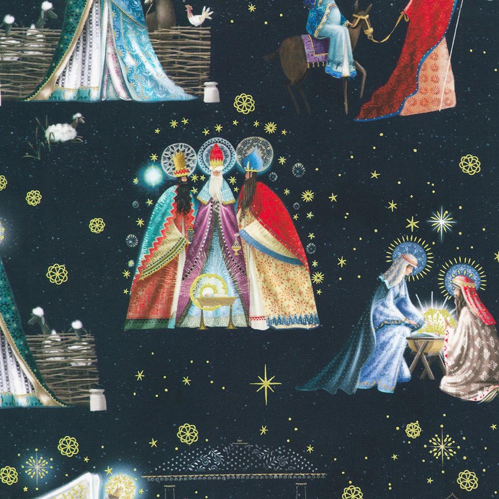 robert kaufman fabrics RRMDM-23728-69 MIDNIGHT by Reuben McHugh from Star of Wonder