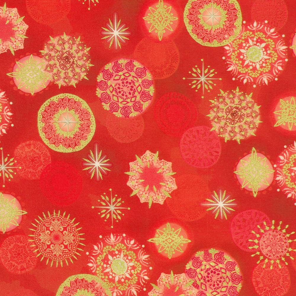 robert kaufman fabrics RRMDM-23729-281 POMEGRANATE by Reuben McHugh from Star of Wonder