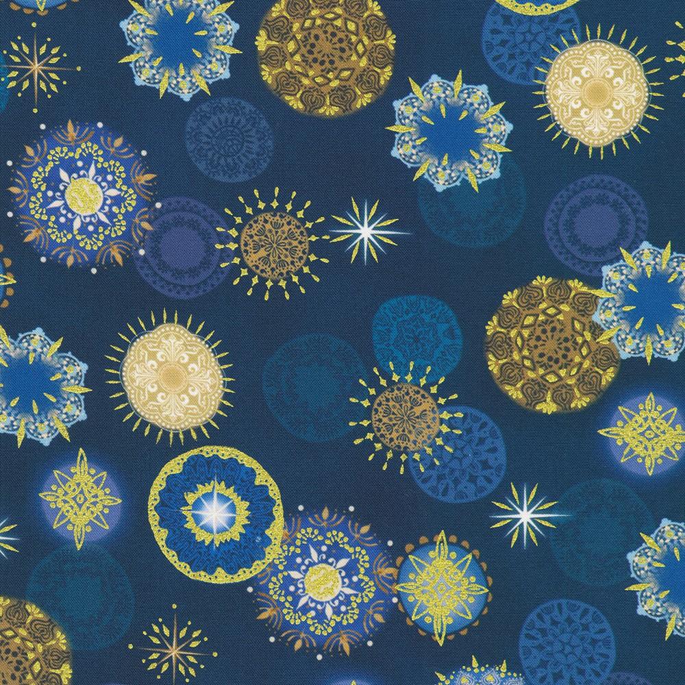 robert kaufman fabrics RRMDM-23729-313 ROYAL BLUE by Reuben McHugh from Star of Wonder