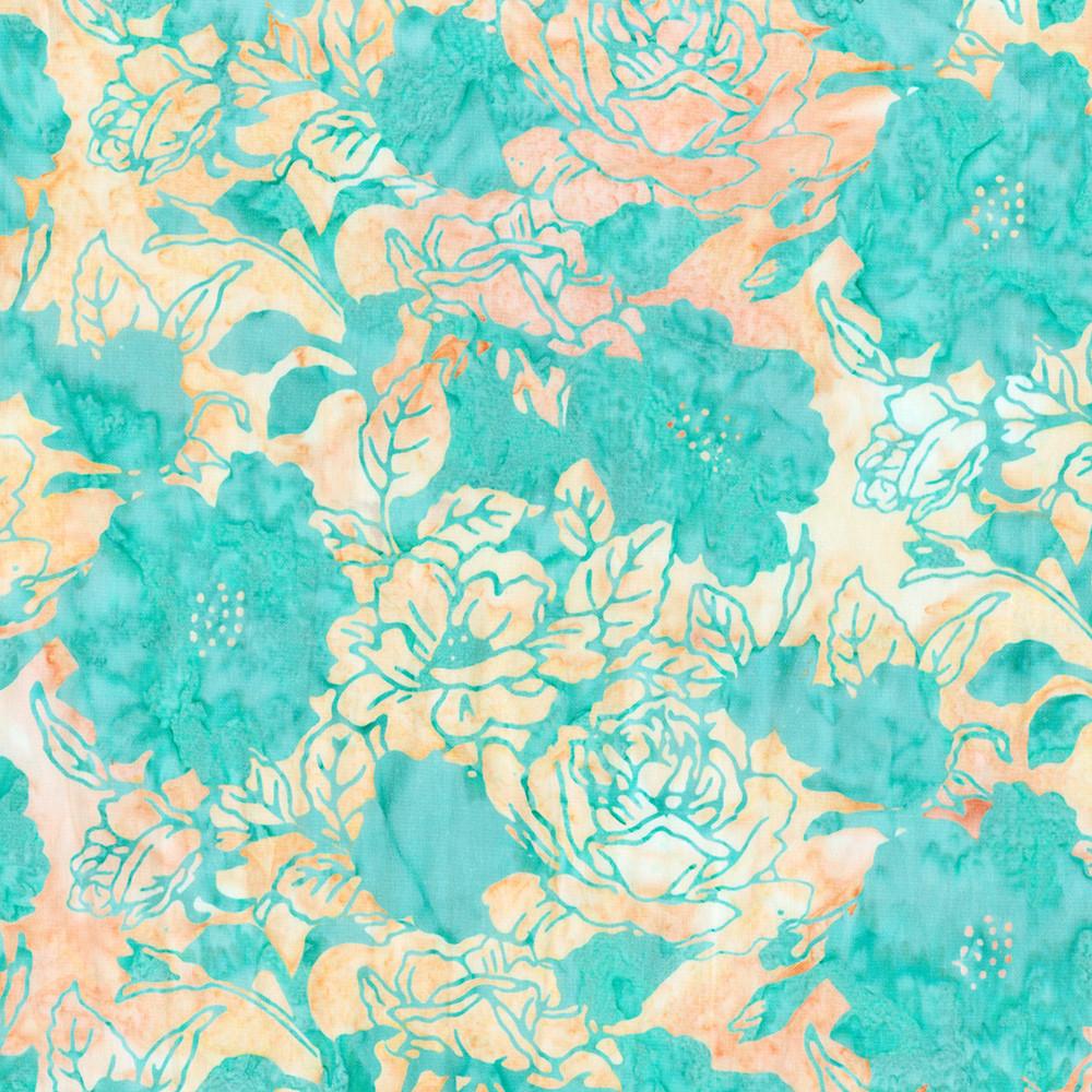 robert kaufman fabrics SRK-23133-81 TURQUOISE from Artisan Batiks: Sweet Blossoms