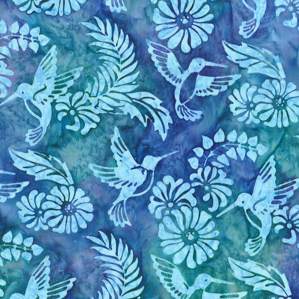 Robert Kaufman Fabrics SRK-23199-246 WATER From Artisan Batiks: Charming Hummingbirds