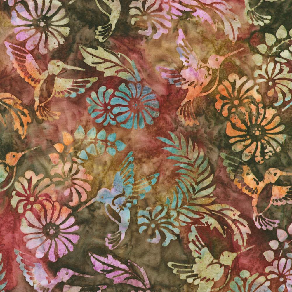 robert kaufman fabrics SRK-23199-268 NATURE from Artisan Batiks: Charming Hummingbirds