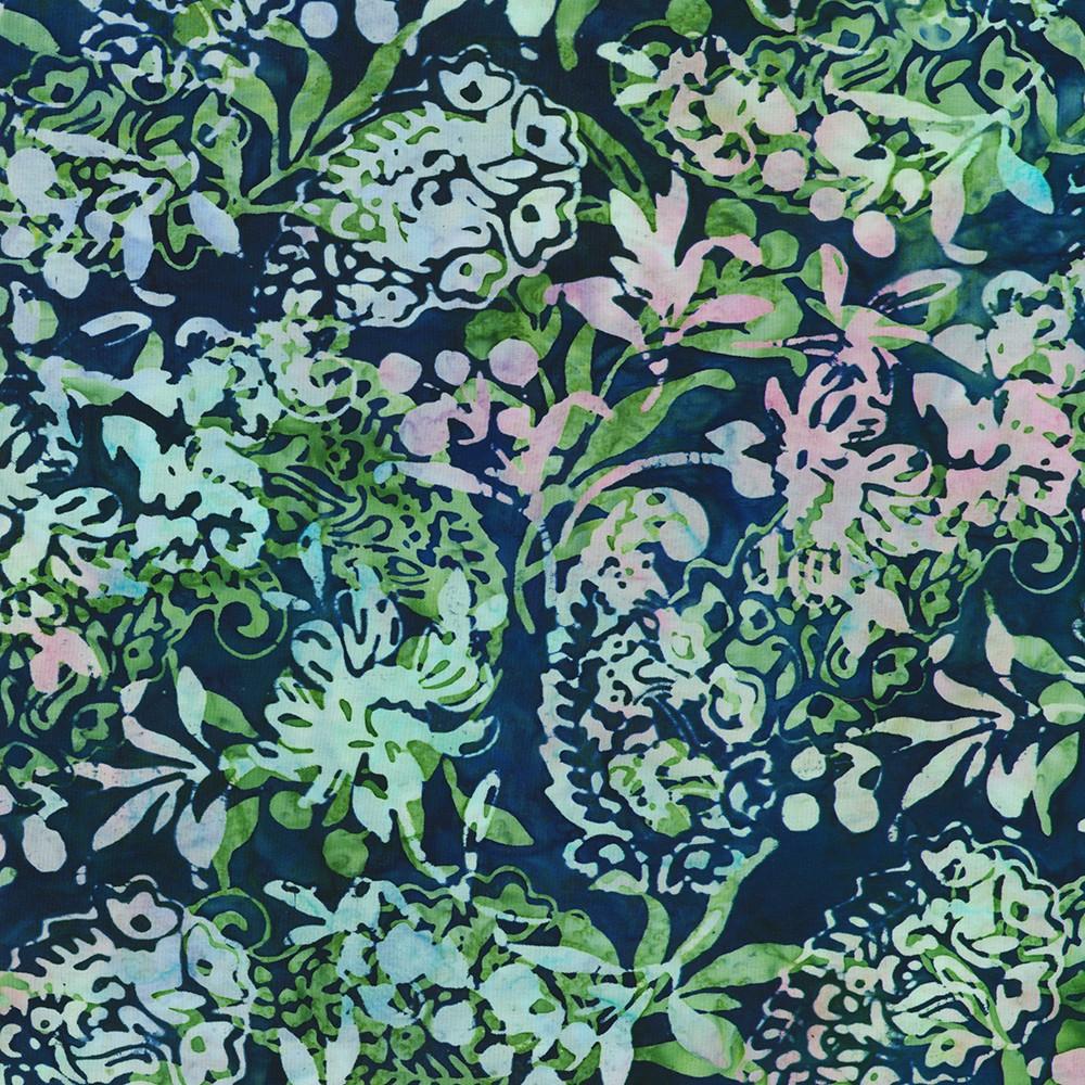 robert kaufman fabrics SRK-23397-360 ULTRA MARINE from Artisan Batiks: Paisley Garden
