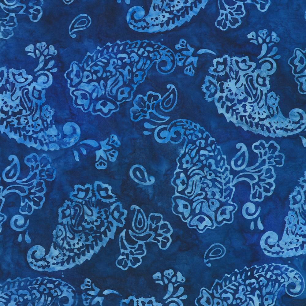 robert kaufman fabrics SRK-23399-67 DENIM from Artisan Batiks: Paisley Garden