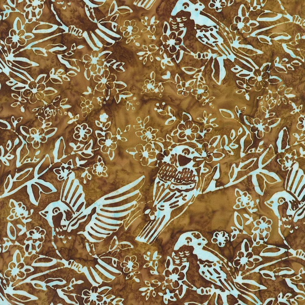 robert kaufman fabrics SRK-23677-16 BROWN from Artisan Batiks: Backyard Birds
