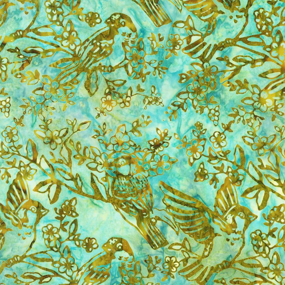 robert kaufman fabrics SRK-23677-405 WATERFALL from Artisan Batiks: Backyard Birds