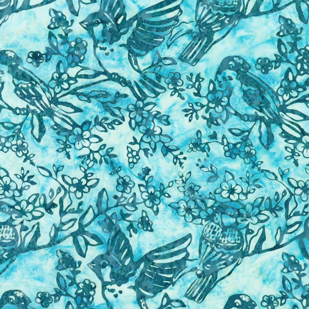 robert kaufman fabrics SRK-23677-81 TURQUOISE from Artisan Batiks: Backyard Birds