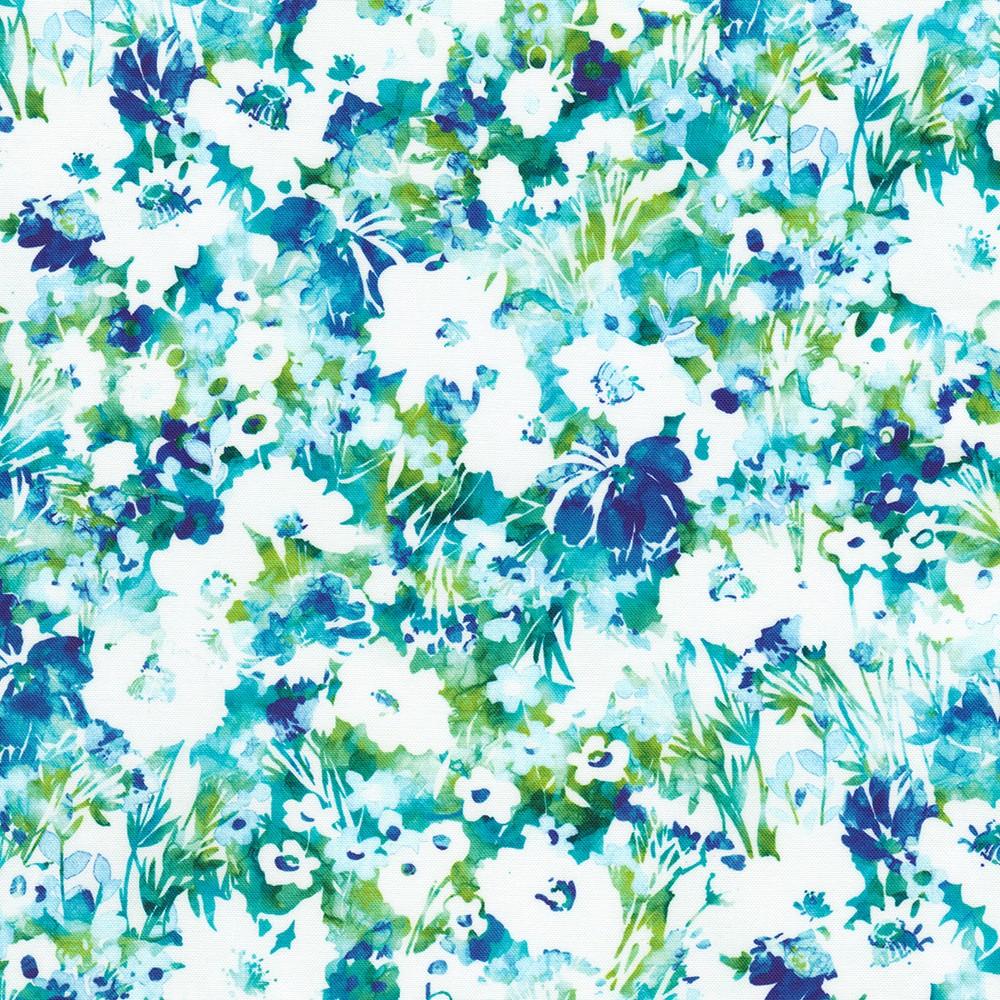 robert kaufman fabrics SRKD-23079-213 TEAL from Bella Blossoms